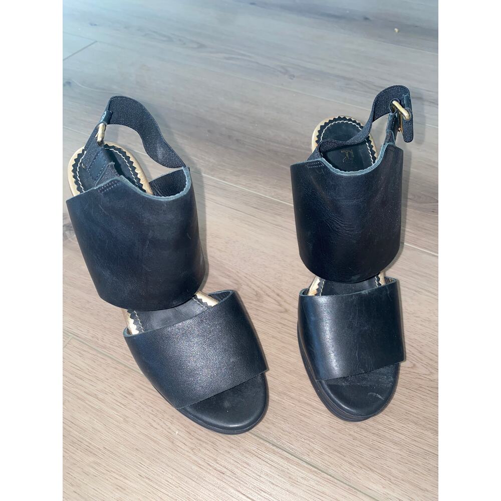 Rodebjer Moray Heels Shoes Platform Black Wood Heel size 37 (US 6.5)
